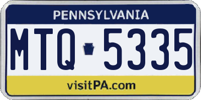PA license plate MTQ5335
