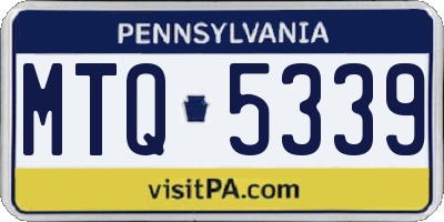 PA license plate MTQ5339