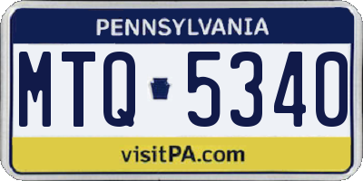 PA license plate MTQ5340