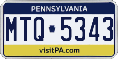 PA license plate MTQ5343