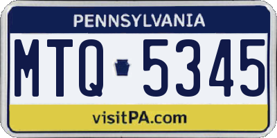 PA license plate MTQ5345