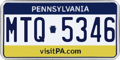 PA license plate MTQ5346