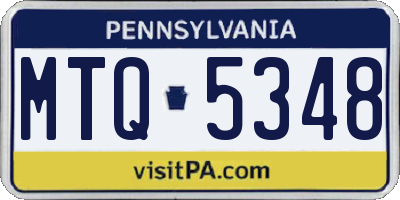 PA license plate MTQ5348