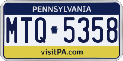 PA license plate MTQ5358