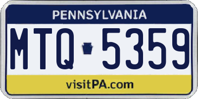 PA license plate MTQ5359