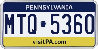 PA license plate MTQ5360