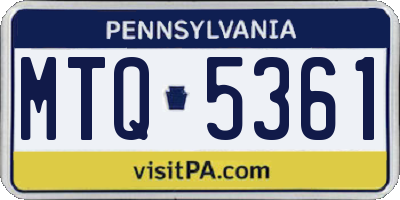 PA license plate MTQ5361