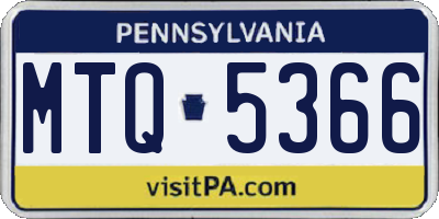 PA license plate MTQ5366