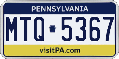 PA license plate MTQ5367