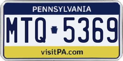 PA license plate MTQ5369
