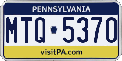 PA license plate MTQ5370
