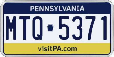 PA license plate MTQ5371