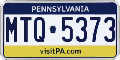 PA license plate MTQ5373