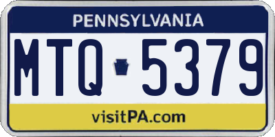 PA license plate MTQ5379