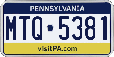 PA license plate MTQ5381