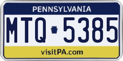PA license plate MTQ5385