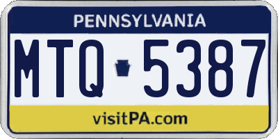 PA license plate MTQ5387