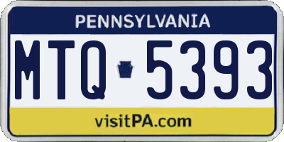 PA license plate MTQ5393
