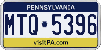 PA license plate MTQ5396