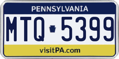 PA license plate MTQ5399