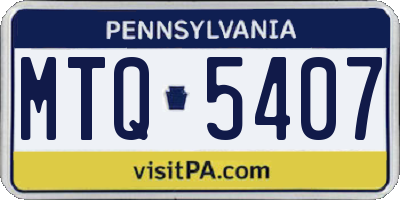PA license plate MTQ5407