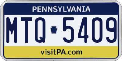 PA license plate MTQ5409