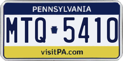 PA license plate MTQ5410