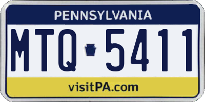 PA license plate MTQ5411