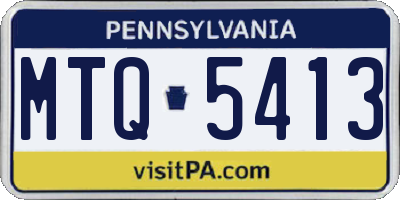 PA license plate MTQ5413