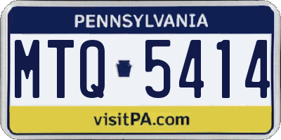 PA license plate MTQ5414