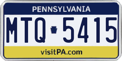 PA license plate MTQ5415