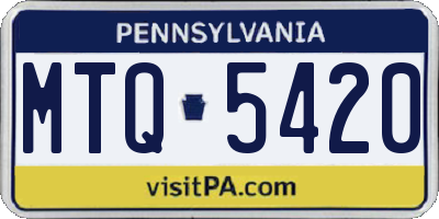 PA license plate MTQ5420