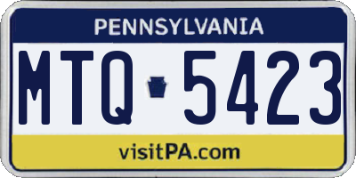 PA license plate MTQ5423