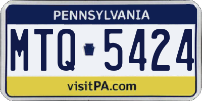 PA license plate MTQ5424