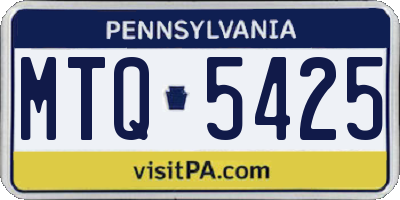 PA license plate MTQ5425