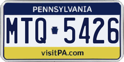 PA license plate MTQ5426