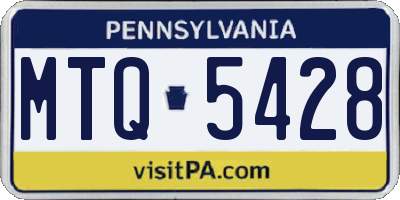 PA license plate MTQ5428