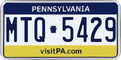 PA license plate MTQ5429
