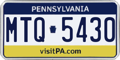 PA license plate MTQ5430