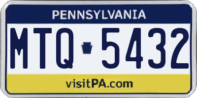 PA license plate MTQ5432