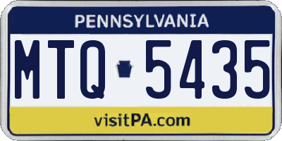 PA license plate MTQ5435