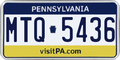 PA license plate MTQ5436
