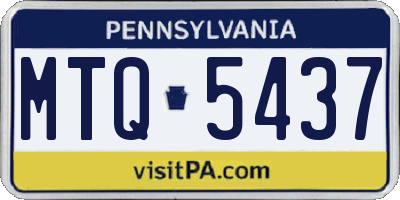 PA license plate MTQ5437