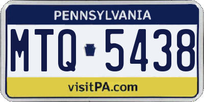 PA license plate MTQ5438