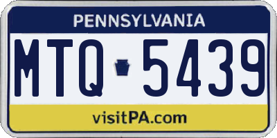 PA license plate MTQ5439