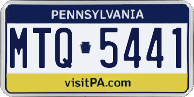 PA license plate MTQ5441