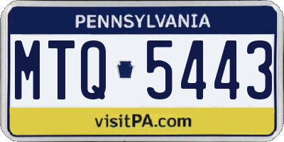 PA license plate MTQ5443