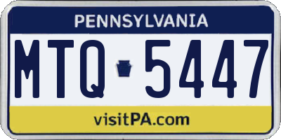 PA license plate MTQ5447