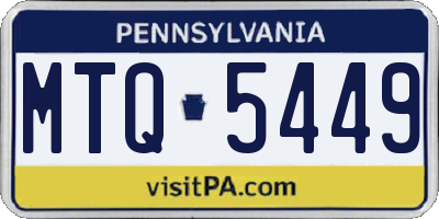 PA license plate MTQ5449