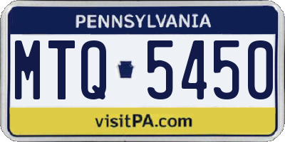 PA license plate MTQ5450